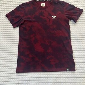 Adidas Skateboarding Men's Maroon Tie-Dye T-Shirt